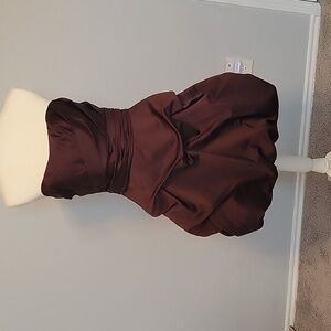 David's Bridal Elegant Strapless Bubble Hem Cocktail Dress, Size 8